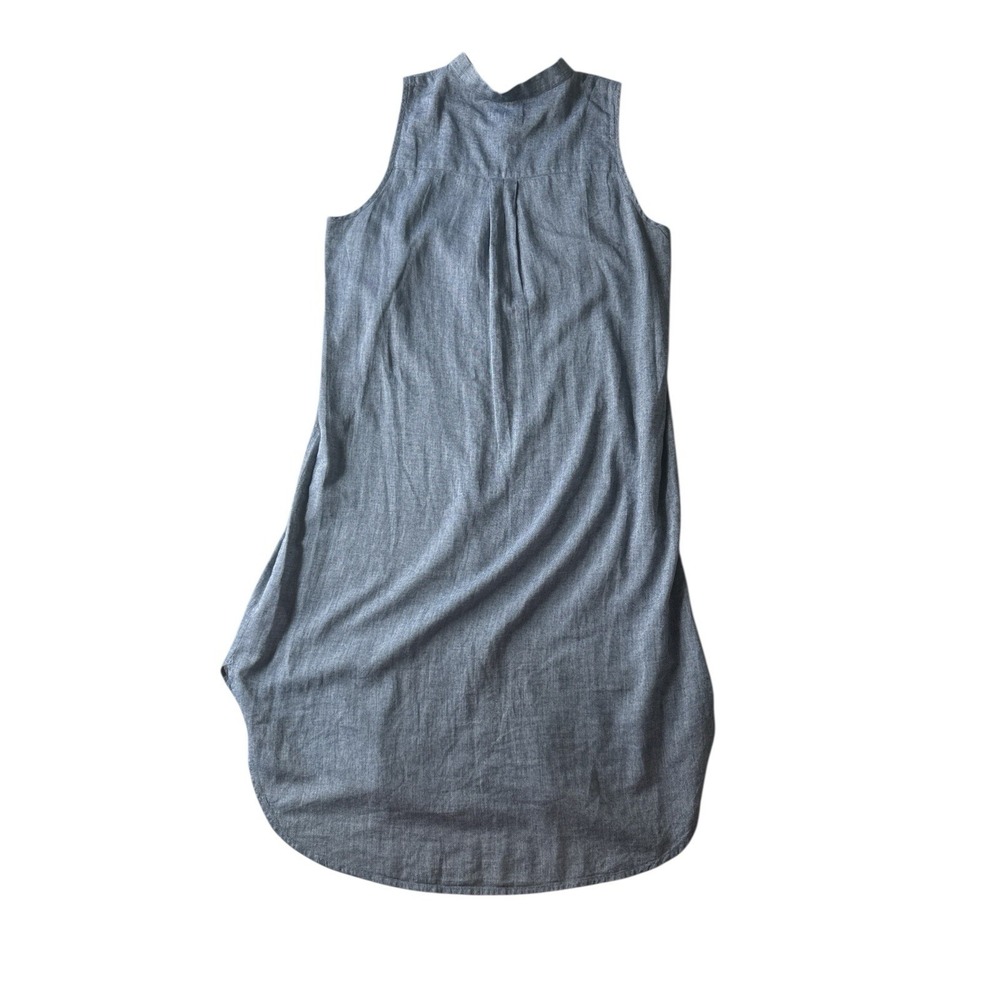 Eileen Fisher Chambray Blue Sleeveless Dress Small Organic‎ Cotton Lagenlook - Picture 7 of 7